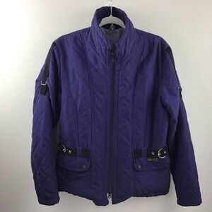 Golden Dress Blue Made in Germany  quilted equestrian barn jacket. Size medium.